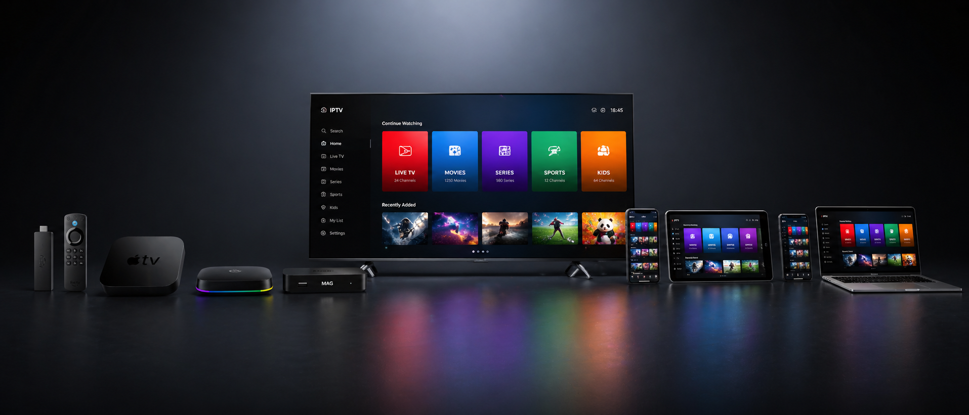 IPTV kijken op Smart TV, Fire TV Stick, Apple TV, MAG box, iPhone en Android