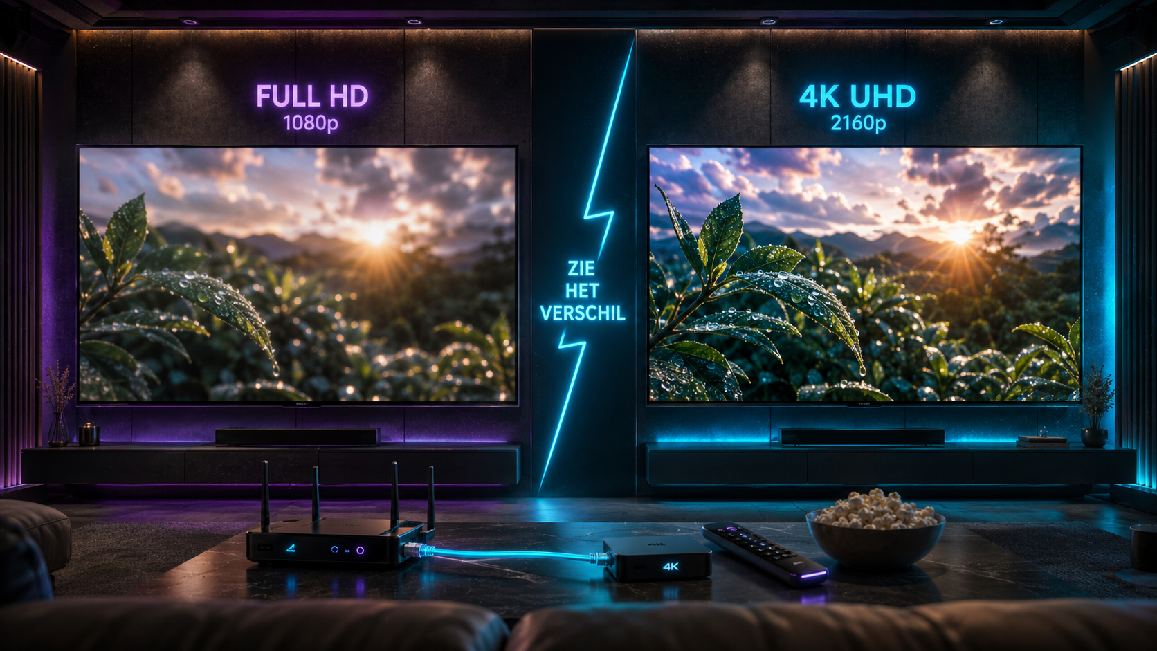 Beeldkwaliteitsvergelijking Full HD vs 4K Nederlandse IPTV