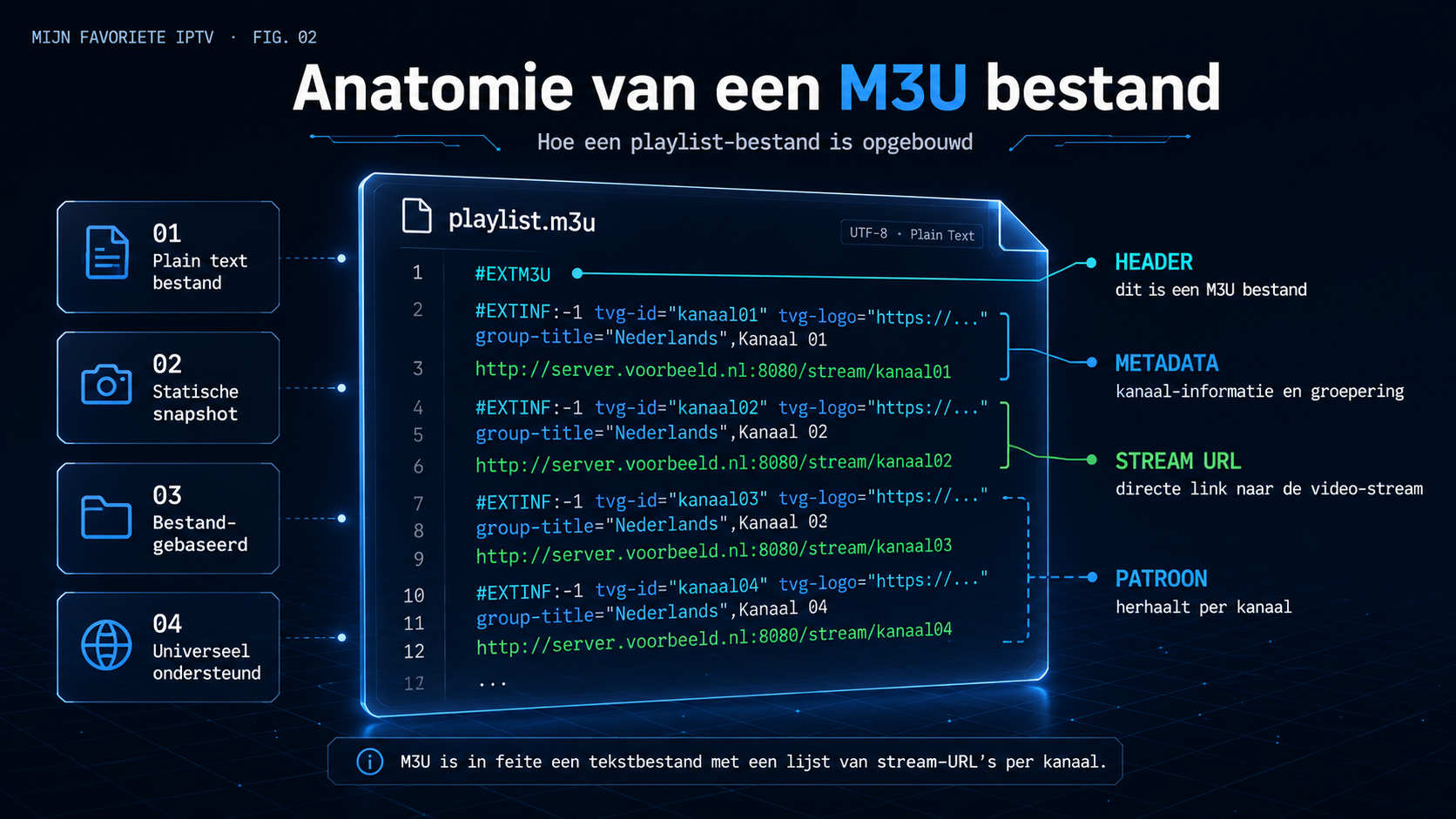 M3U bestand structuur IPTV uitleg