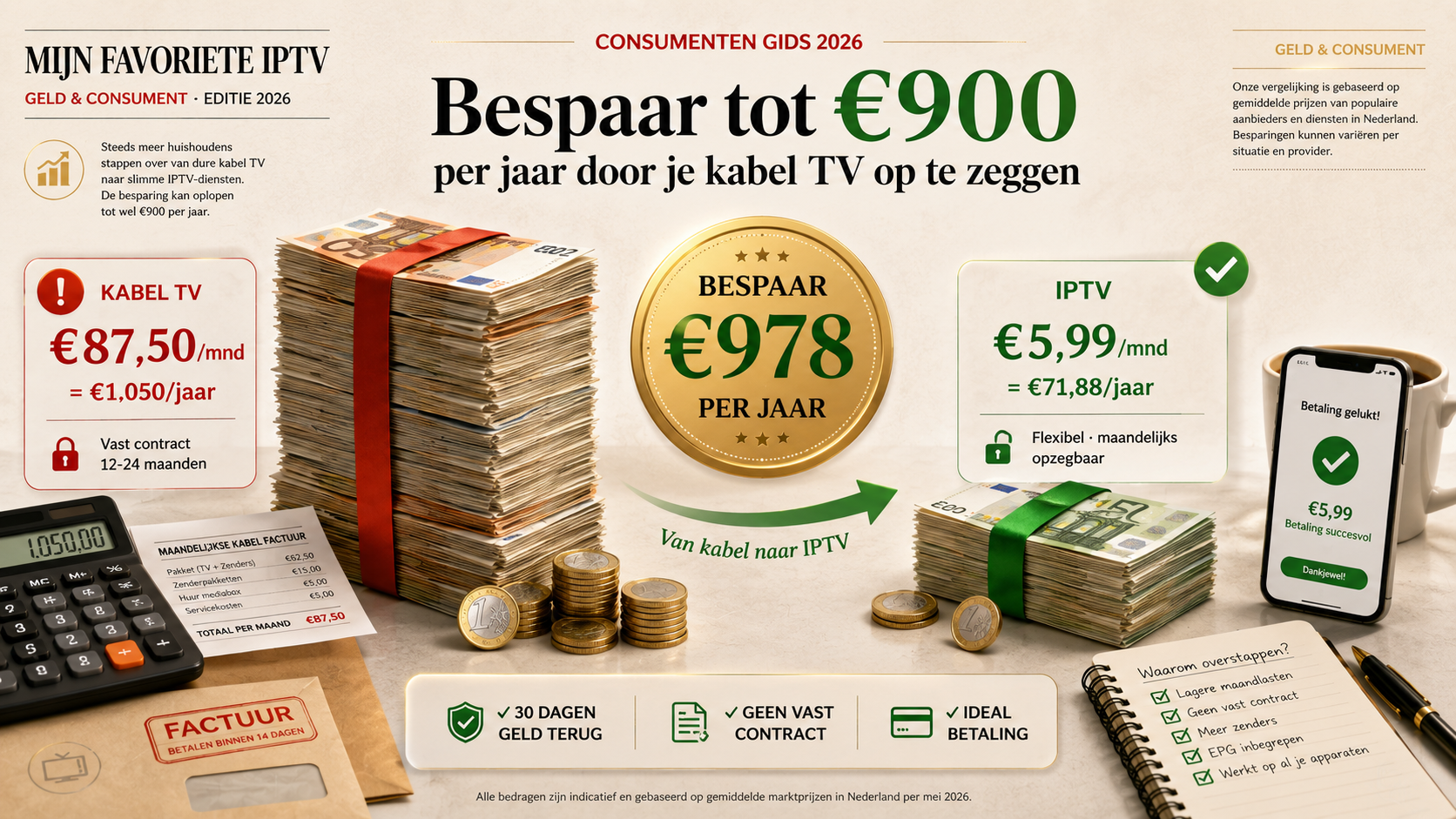 IPTV vs kabel TV besparen 900 euro per jaar 2026