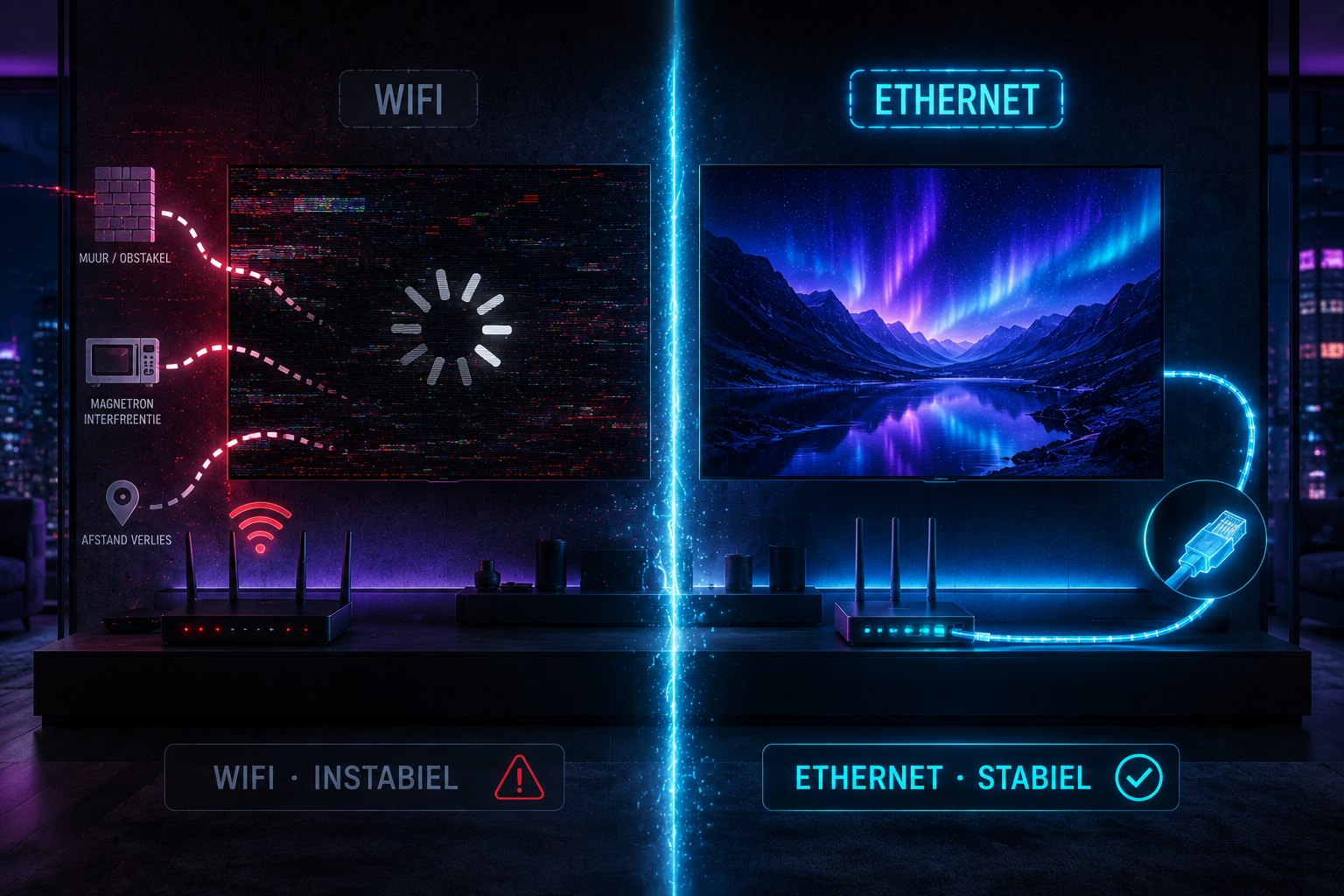 Ethernet vs wifi voor stabiele IPTV streaming zonder buffering