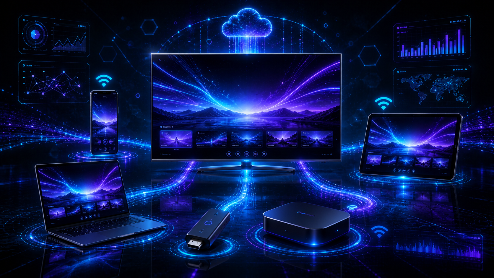 IPTV werkt op Smart TV, Fire TV Stick, telefoon, tablet, laptop en Android box