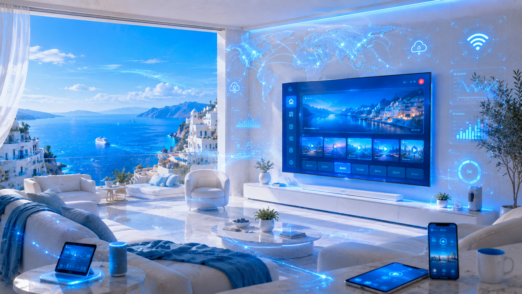 Nederlandse expat woonkamer in Spanje met IPTV en Smart TV streaming